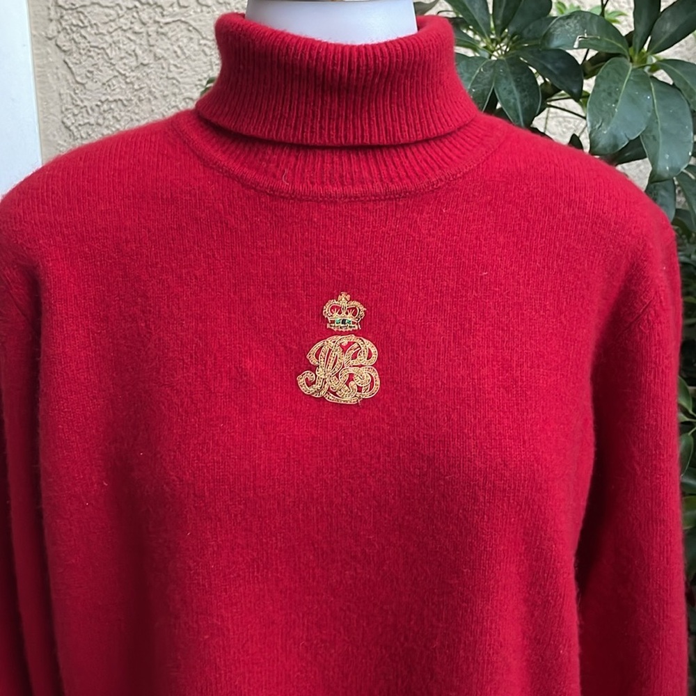 Vintage burgundy Lauren Ralph Lauren wool/angora/cashmere blend knitted sweater